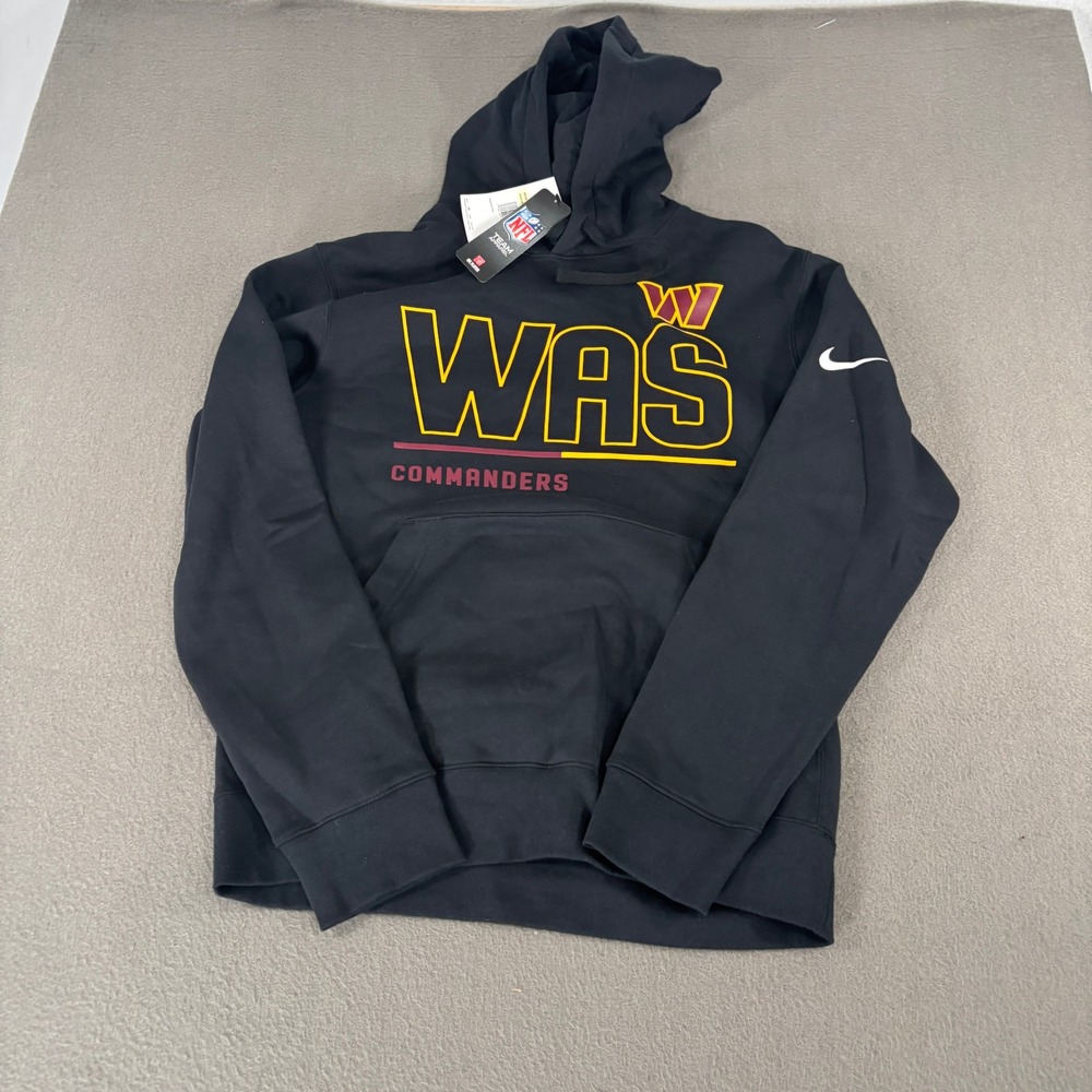 Nike NFL Washington Commanders Hoodie Mens Size S Black Pullover NKDK-00A-9E-0YR